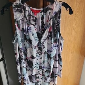 Jennifer Lopez Grommet Jacquard Multi Color Tank Medium